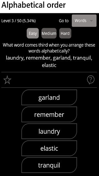 Alphabetical order